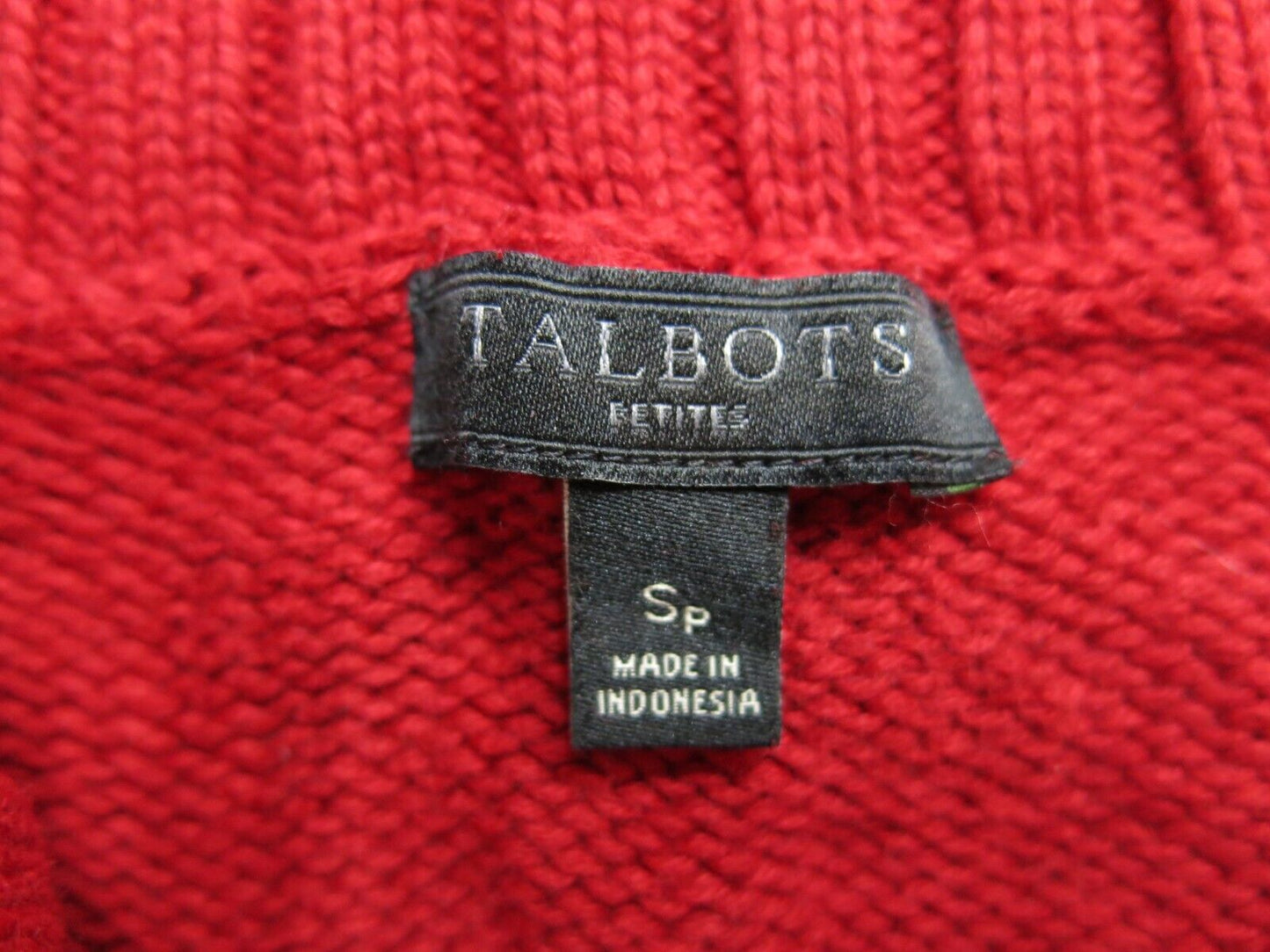 Talbots Women Pullover Knitted Sweater High Neck Long Sleeves Red Size Small