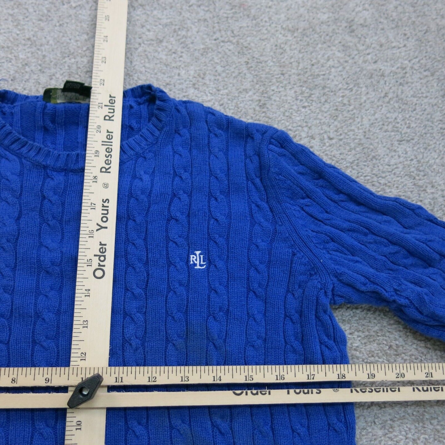 Ralph Lauren Womens Pullover Sweater 100% Cotton Long Sleeve Blue Size Medium