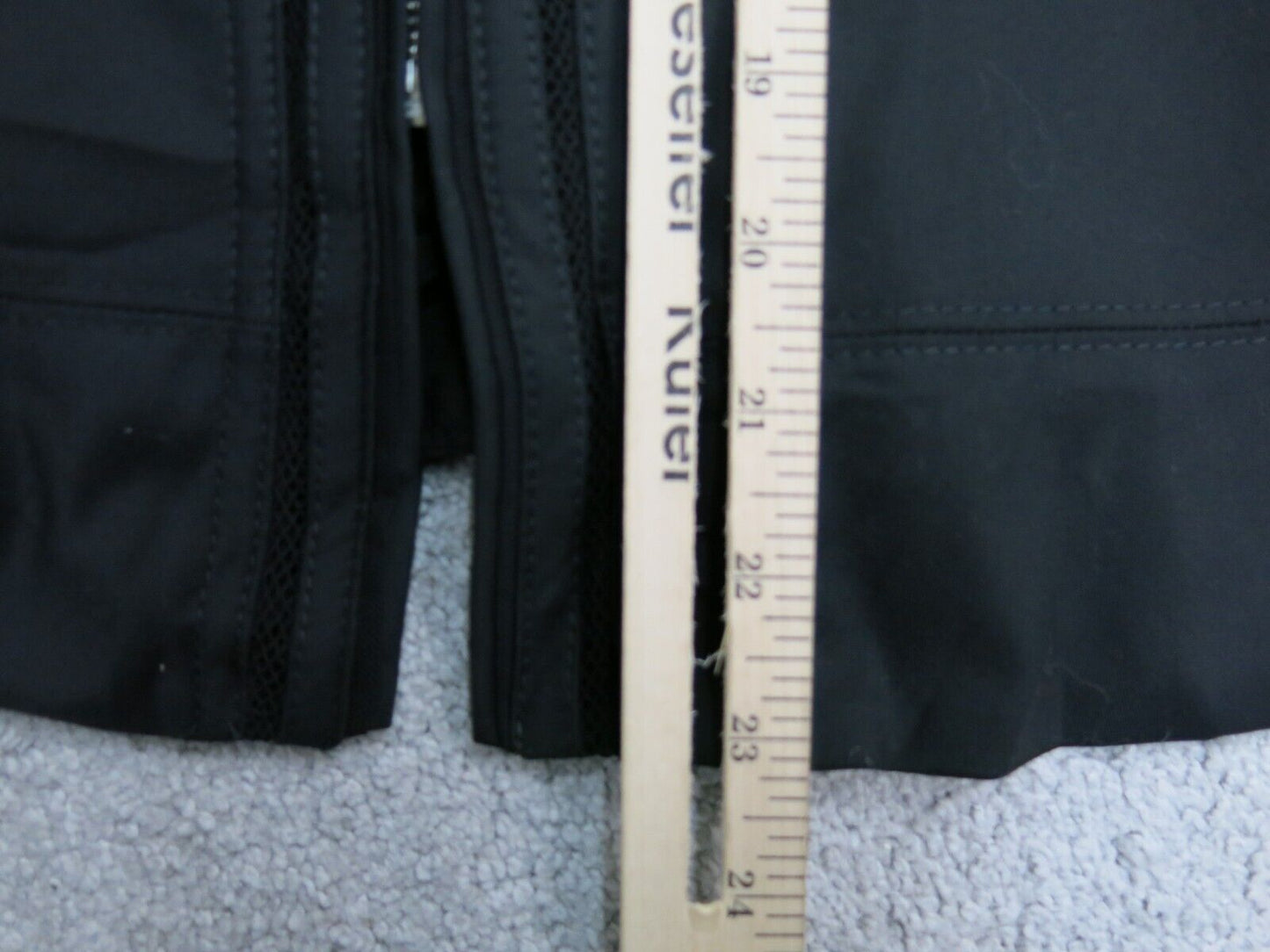 Perfect Form Mens Basic Jacket Full Zip Up Long Sleeves Solid Black Size 14