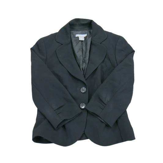 Ann Taylor Womens Blazer Coat Jacket Front 2 Button Long Sleeve Black Size 2