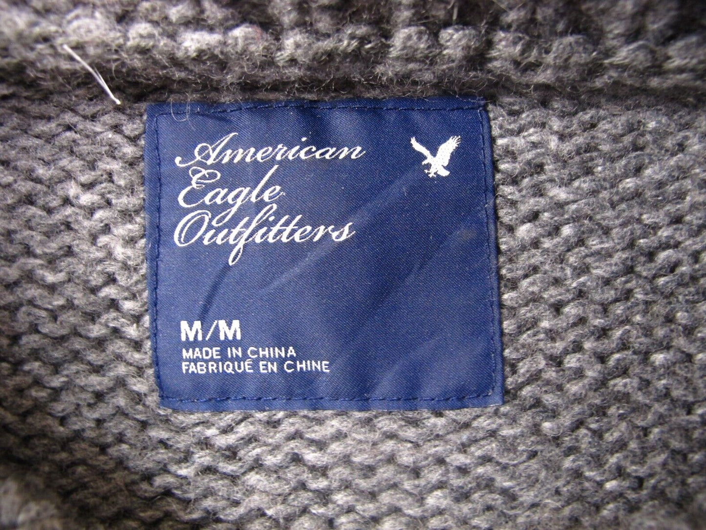 American Eagle Outfitter Womens Pullover Sweater Knitted Cap Sleeves Black SZ M
