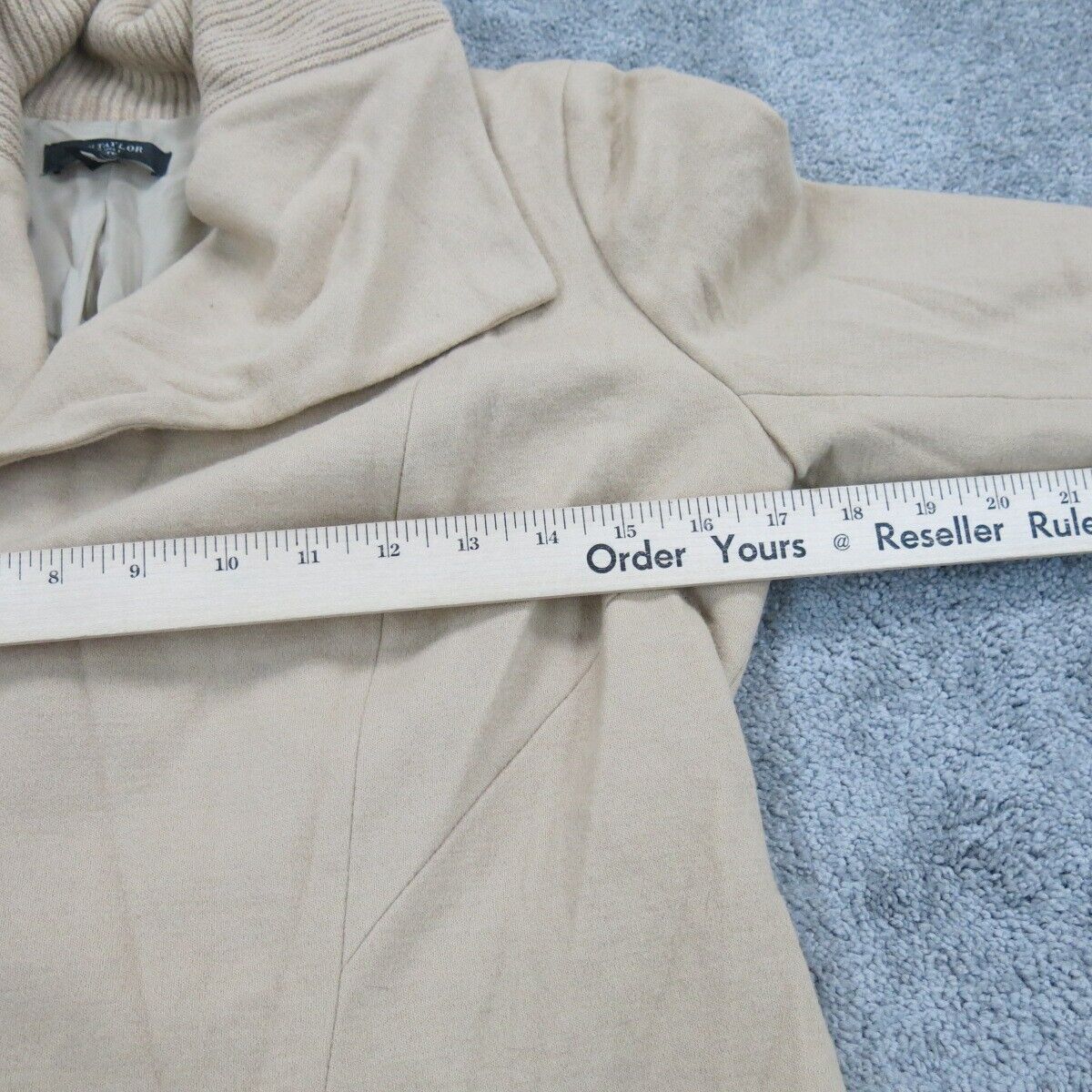 Ann Taylor Womens Blazer Coat Jackets Long Sleeves Full Zip Up Beige Size 6P