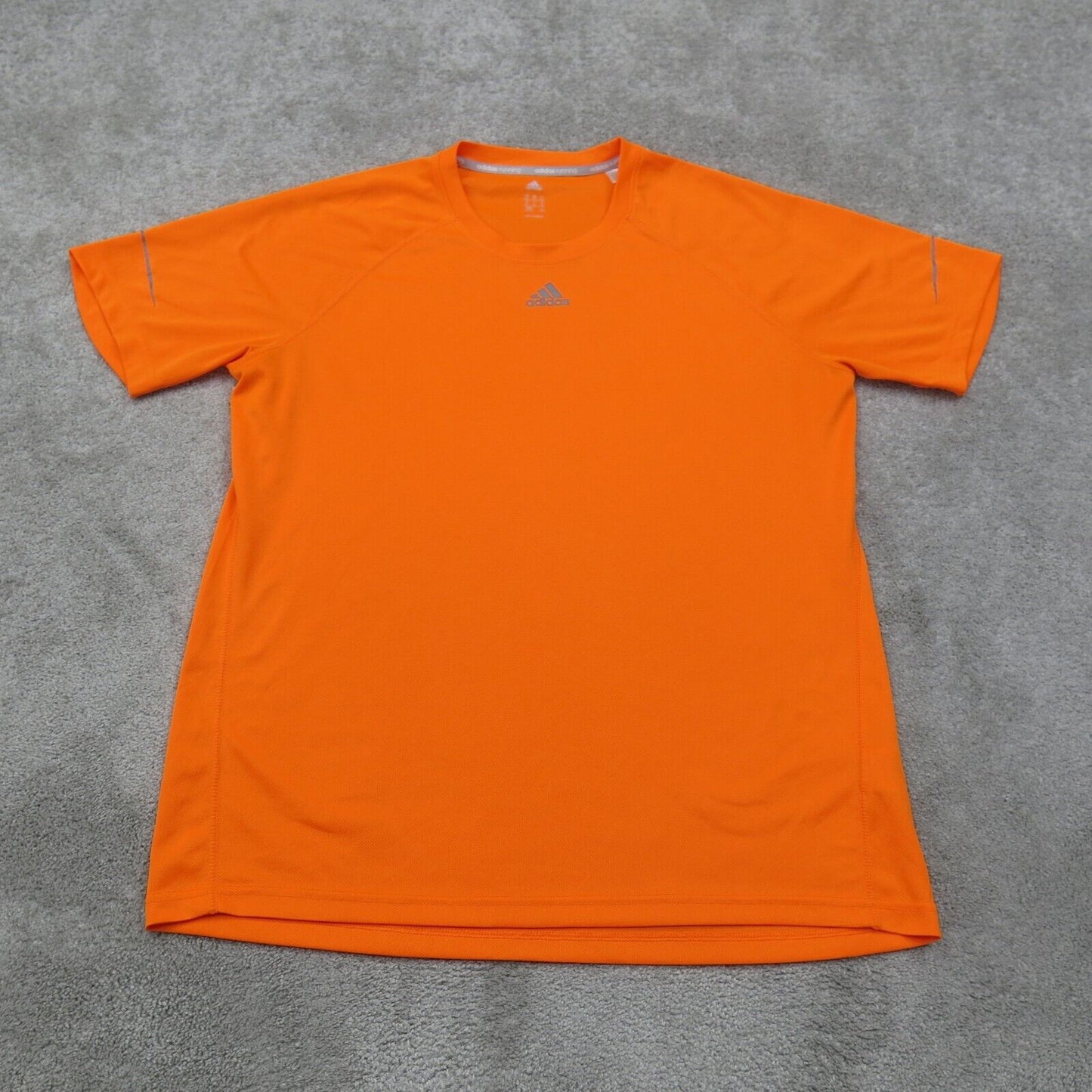 Adidas Mens Crew Neck T Shirt Short Sleeves Logo Orange Size X Large