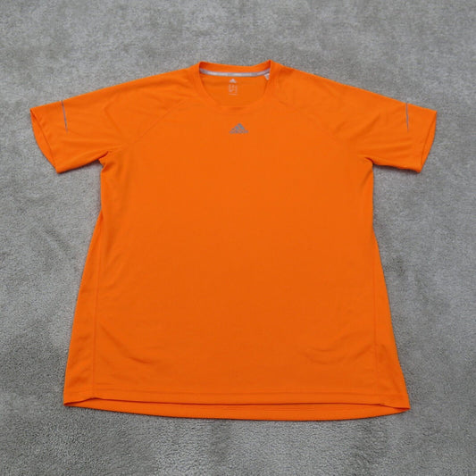 Adidas Mens Crew Neck T Shirt Short Sleeves Logo Orange Size X Large