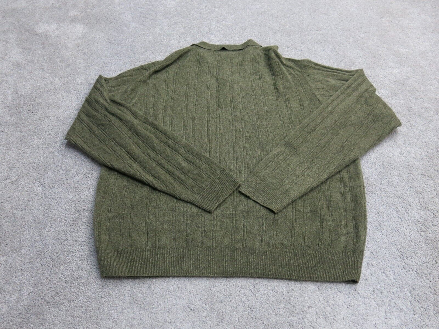 Dockers Womens Pullover Polo Sweater Knitted Long Sleeve Olive Green Size Medium