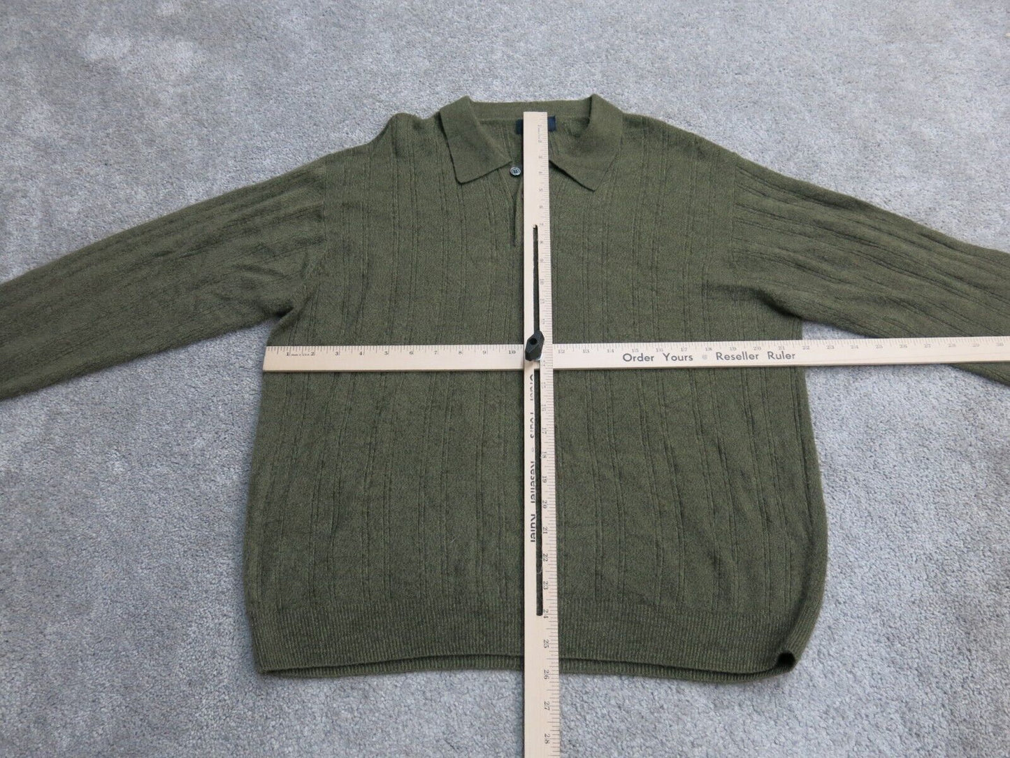 Dockers Womens Pullover Polo Sweater Knitted Long Sleeve Olive Green Size Medium