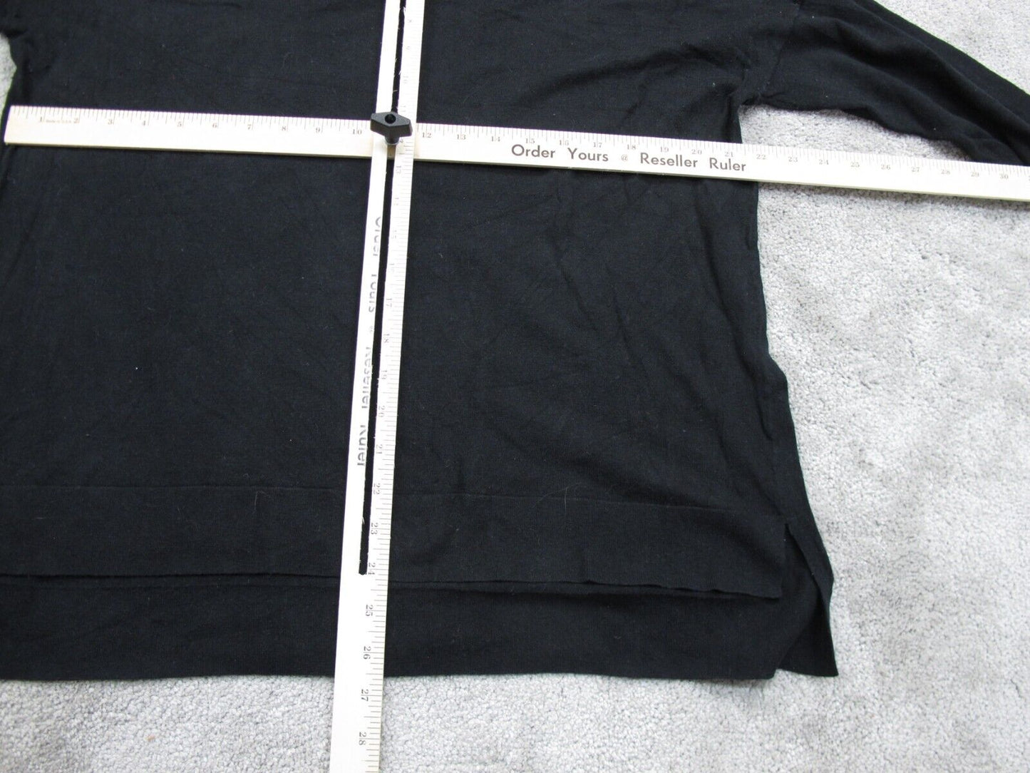 Gap Womens Blouse Top Long Sleeves V Neck High Low Side Slit Black Size Large