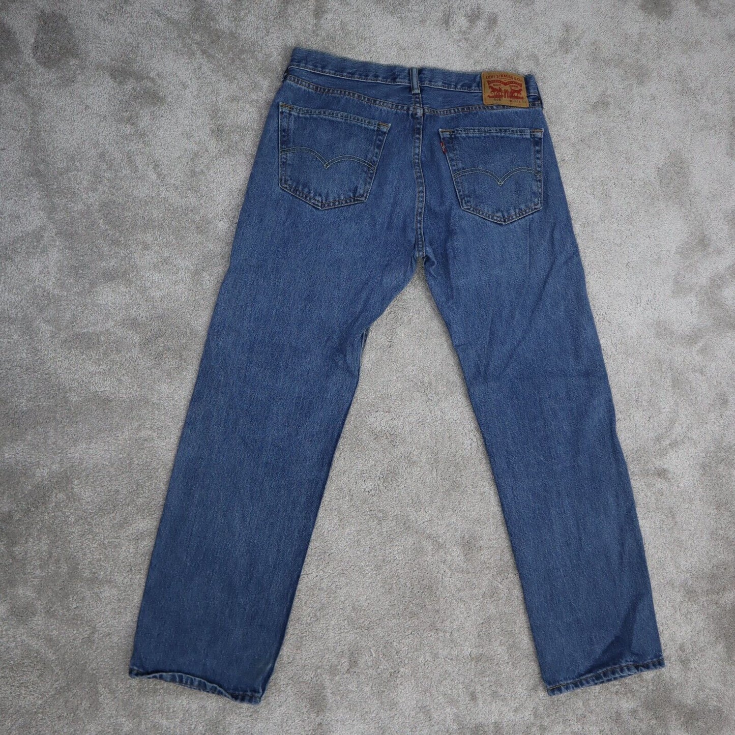 Levi s 505 Jeans Men's  Size 33 Blue Stretch Regular Fit Straight Denim Jeans