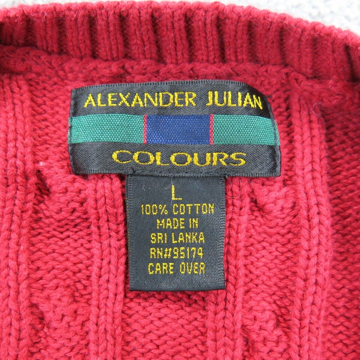 Alexzander Julian Mens Pullover Crew Neck Sweater Long Sleeve Red Size Large