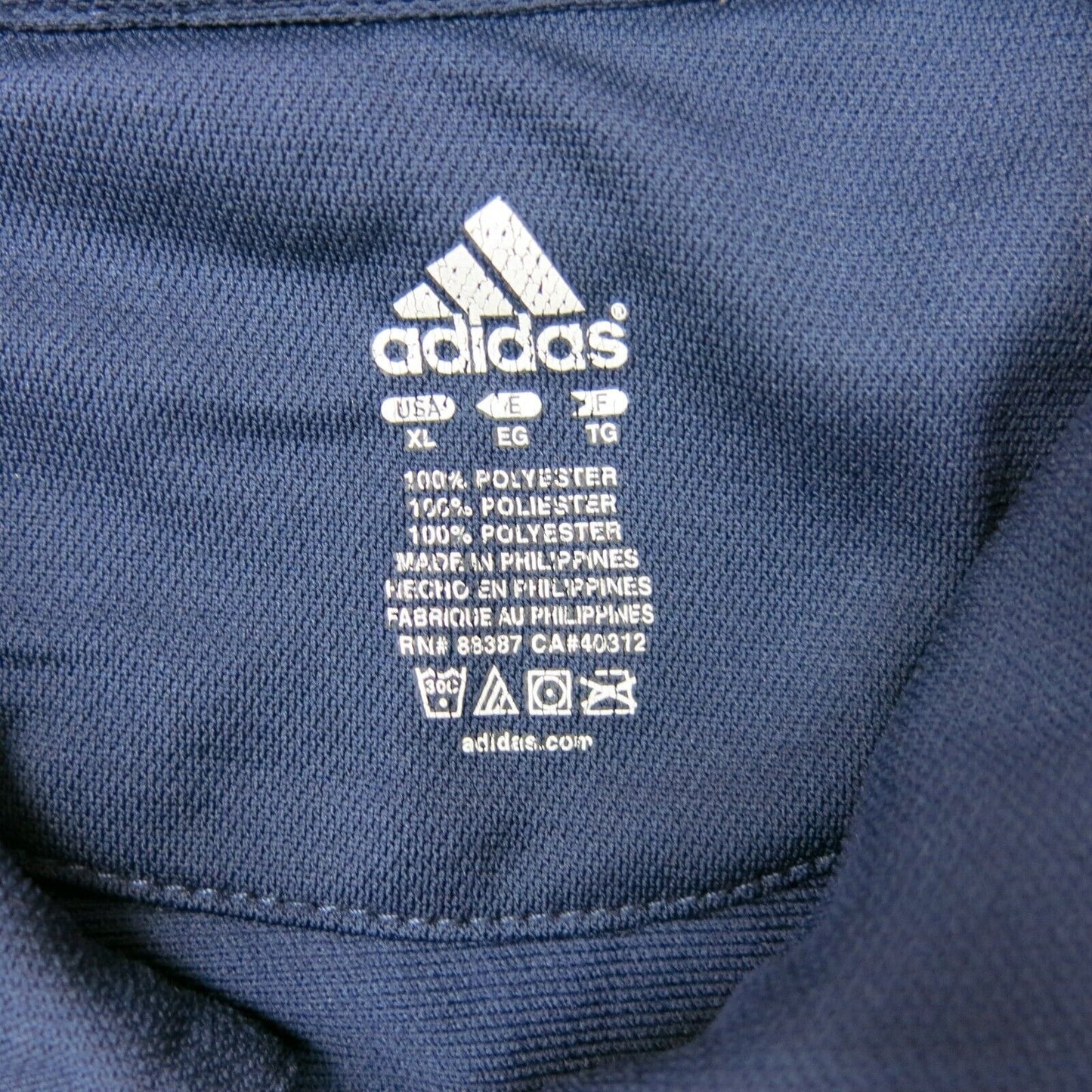 Adidas Mens Polo Shirt Short Sleeves Logo Navy Blue Size X Large