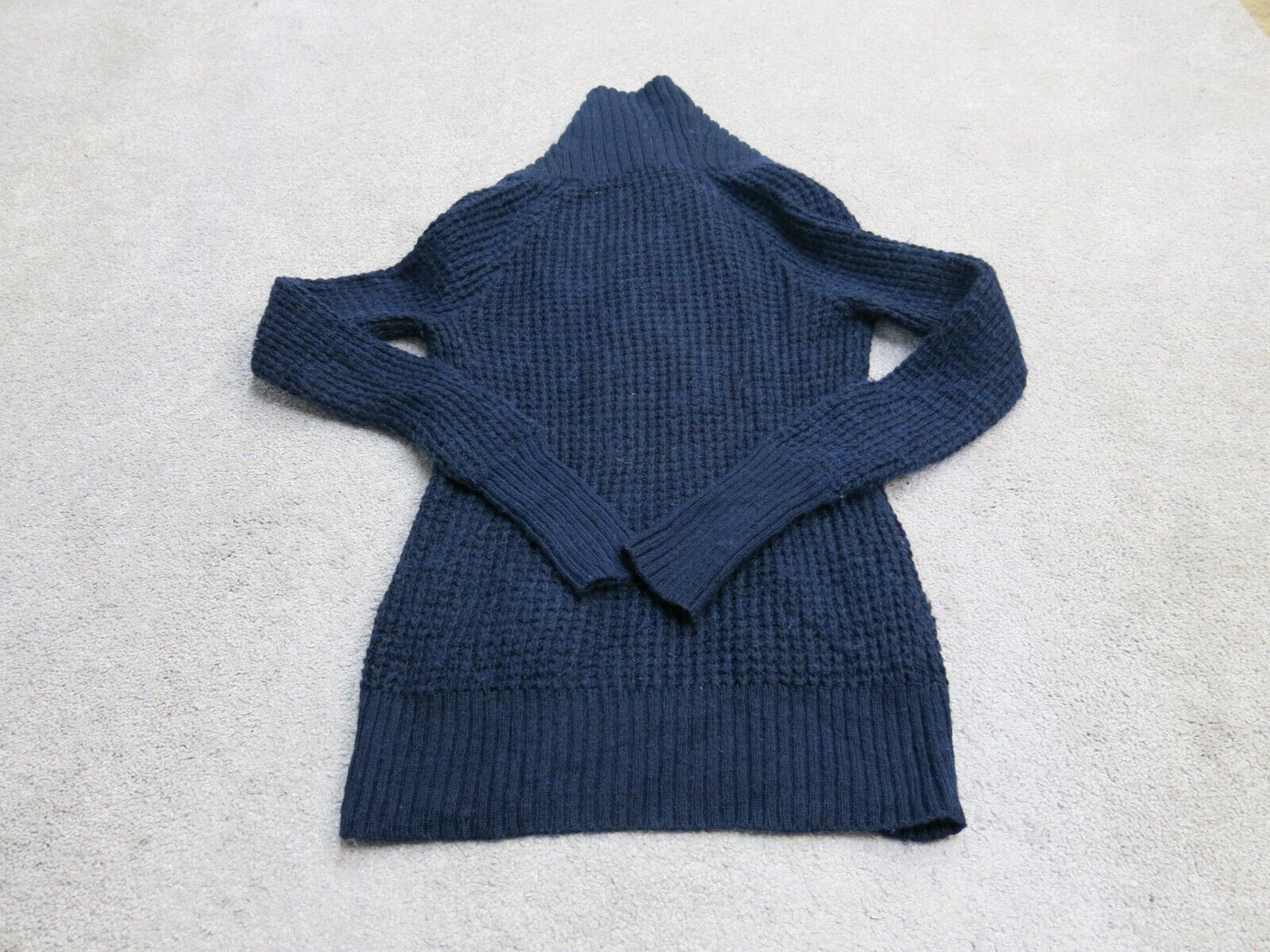 Ann Taylor Loft Womens Sweater Knitted V Neck Long Sleeve Navy Blue Size X Small