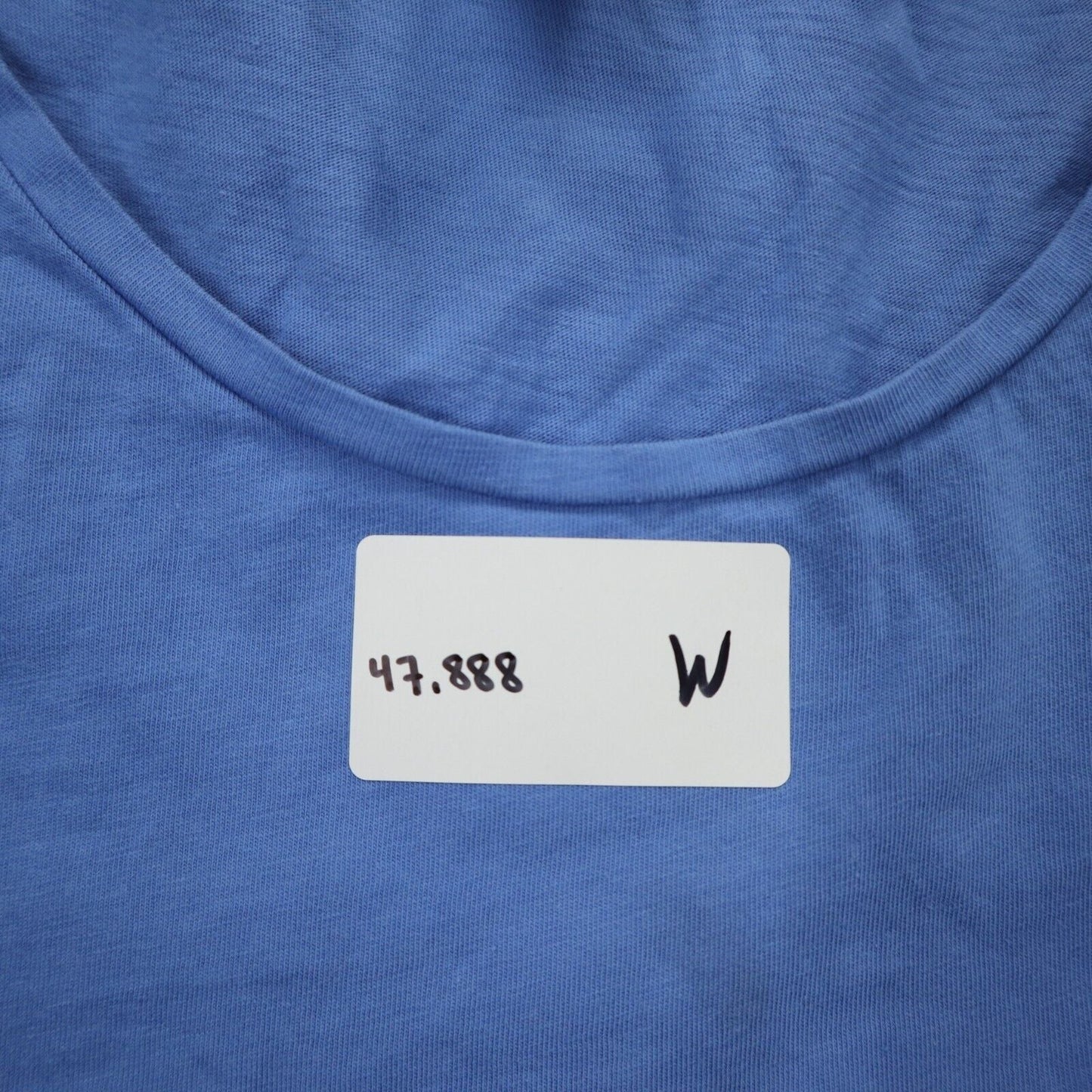 H&M Women Pullover Blouse Top Ruffle Cap Sleeve Round Neck Solid Blue Size Small