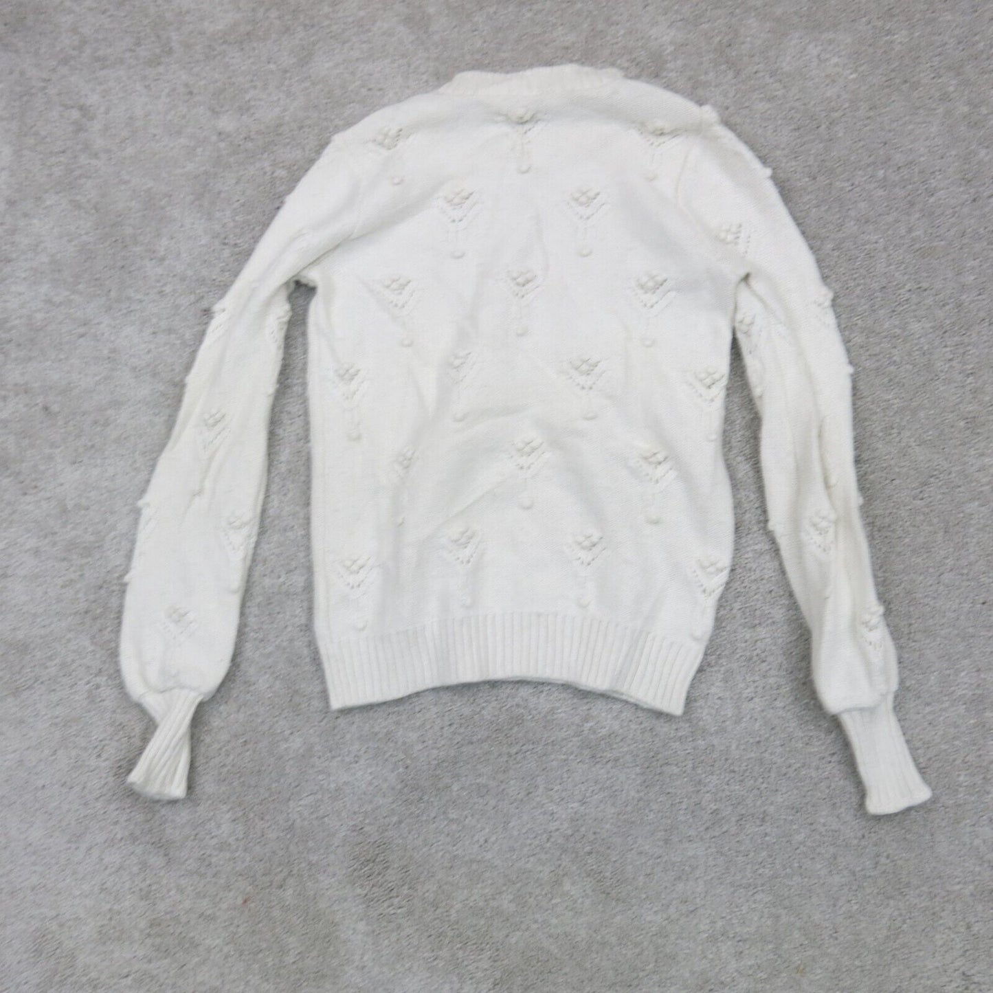 Loft Womens Pullover Sweater Crew Neck Long Sleeves Balloon White Size XXS