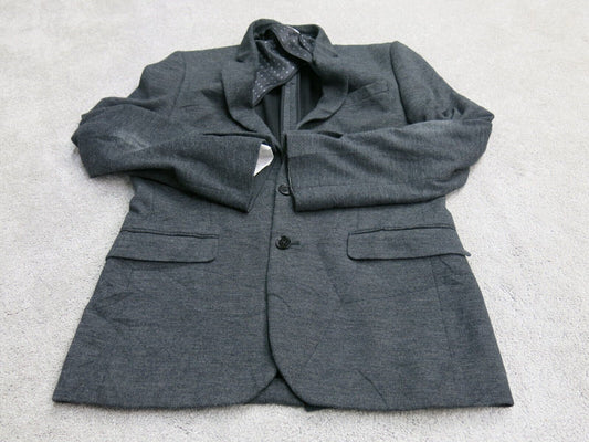 Express Women Blazer Coat Fitted Single Breasted Long Sleeves Black SZ 36 Short