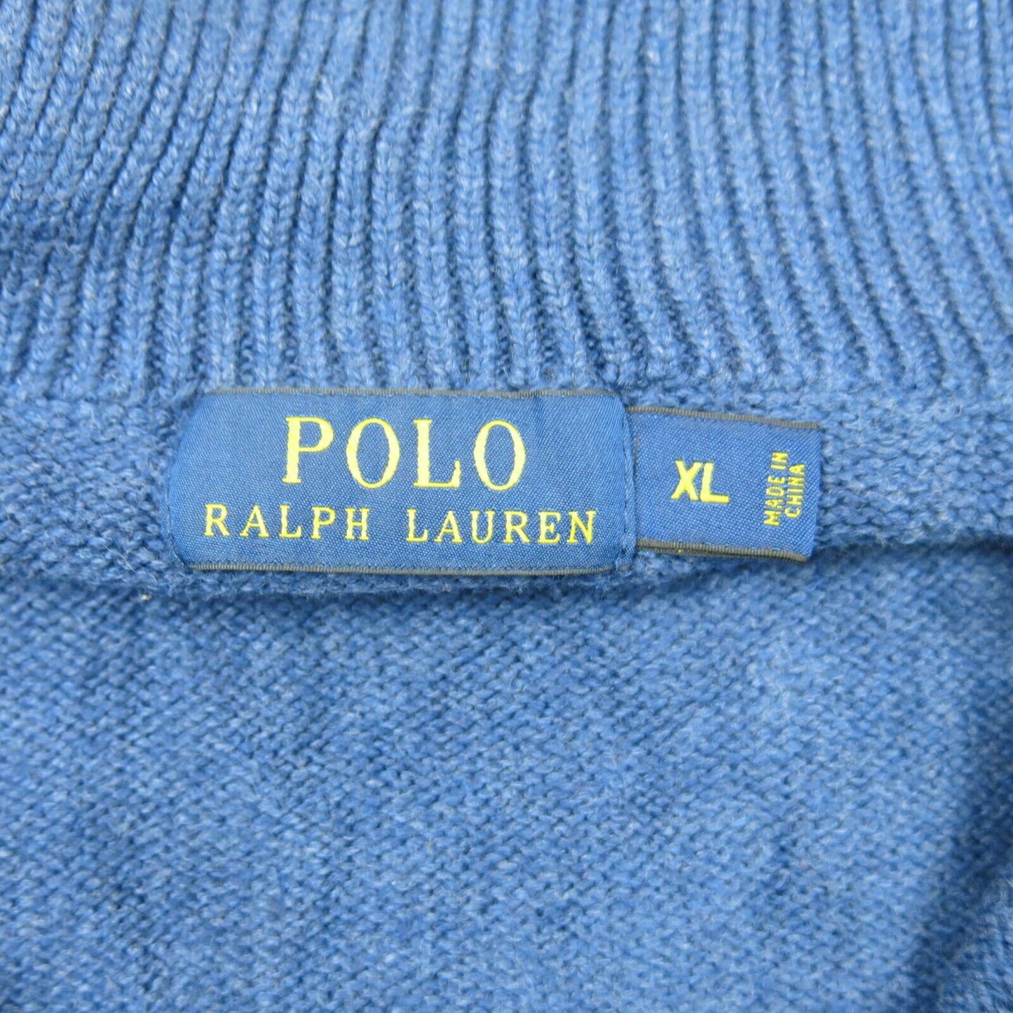 Polo Ralph Lauren Mens Sweater 1/4 Zip Up Long Sleeves Mock Neck Navy Size XL