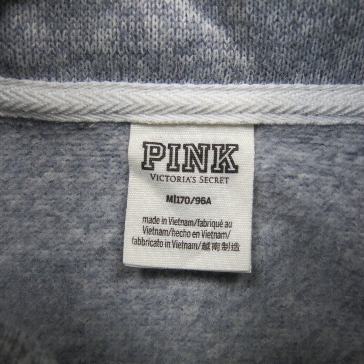 Pink Victorias Secret Women Jacket 1/4 Zip Mock Neck Sweater Gray Size Medium