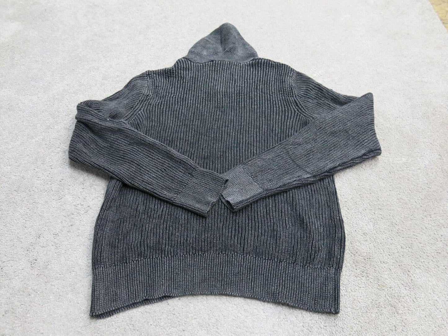 Express Women Pullover Knitted Sweater Shawl Neck Long Sleeves Black Size Medium