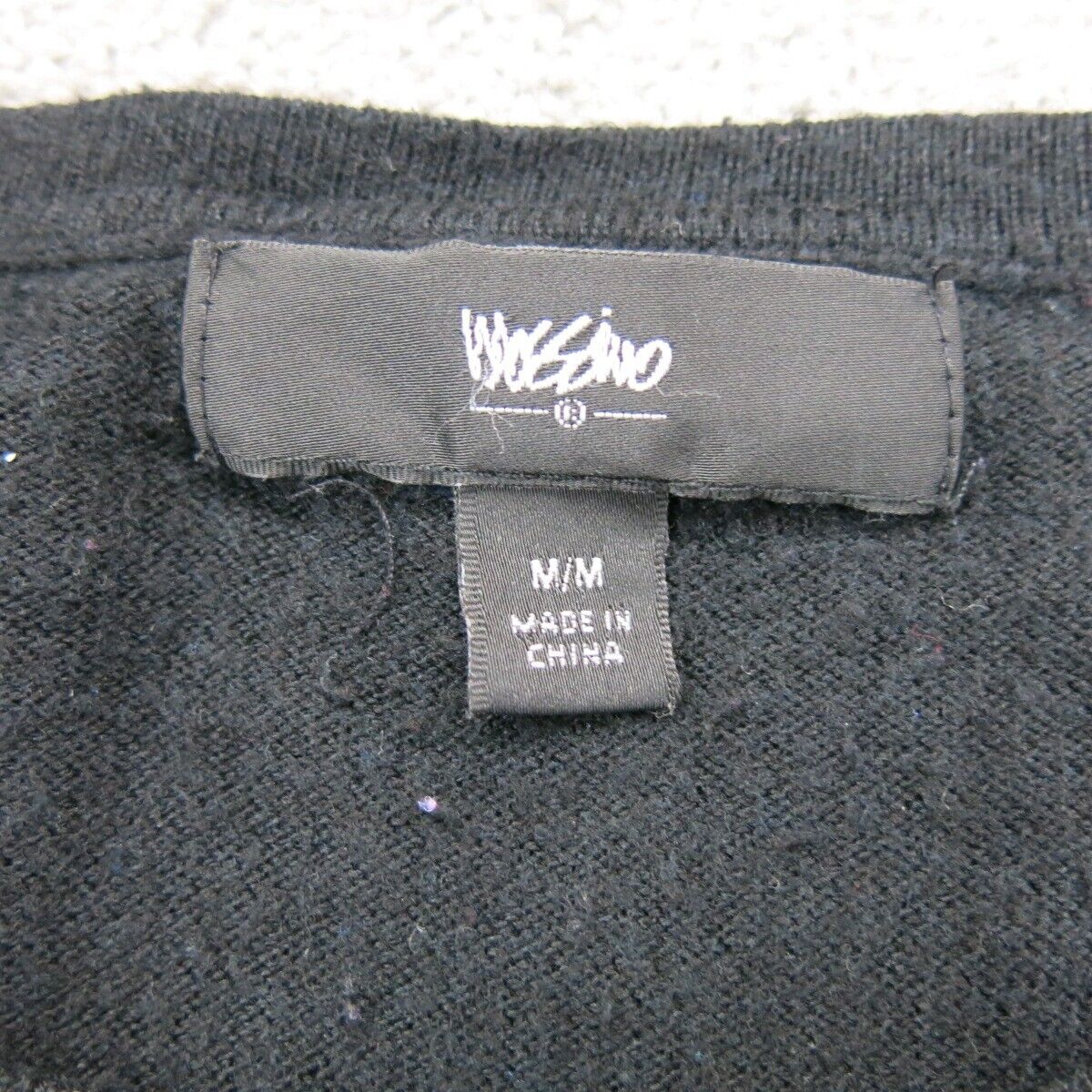 Mossimo Womens Round Neck Sweater Knitted Long Sleeve Solid Black Size Medium