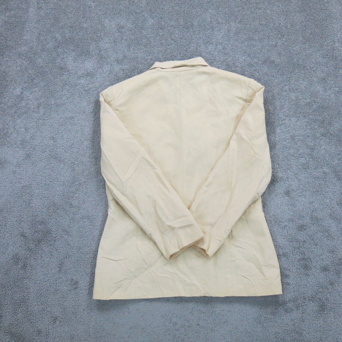 Talbots Womens Blazer Coat Jacket Single Breasted Long Sleeves Beige Size 8