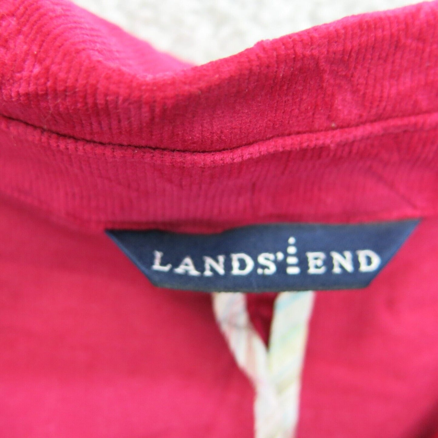Lands End Womens Blazer Coat Single Breasted Pockets Solid Red Size 8