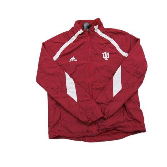 Adidas Mens Activewear Jacket Mock Neck Team Performance Logo Red Size Small