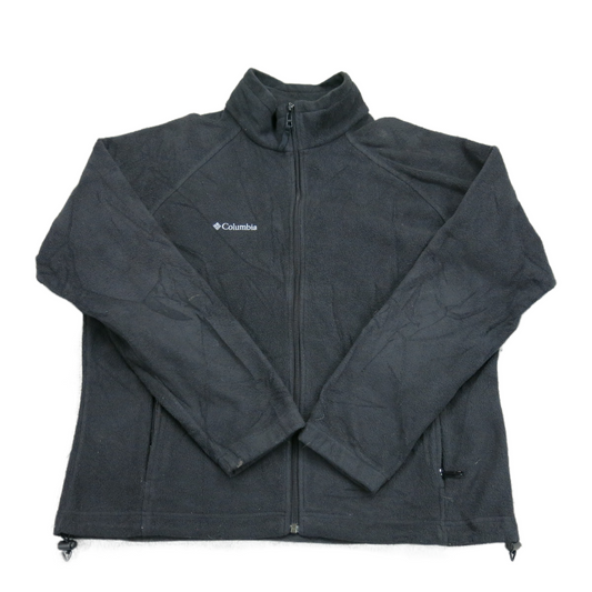Columbia Womens Jacket Full Zip Up Fleece Jacket Long Sleeves Mock Neck Black XL