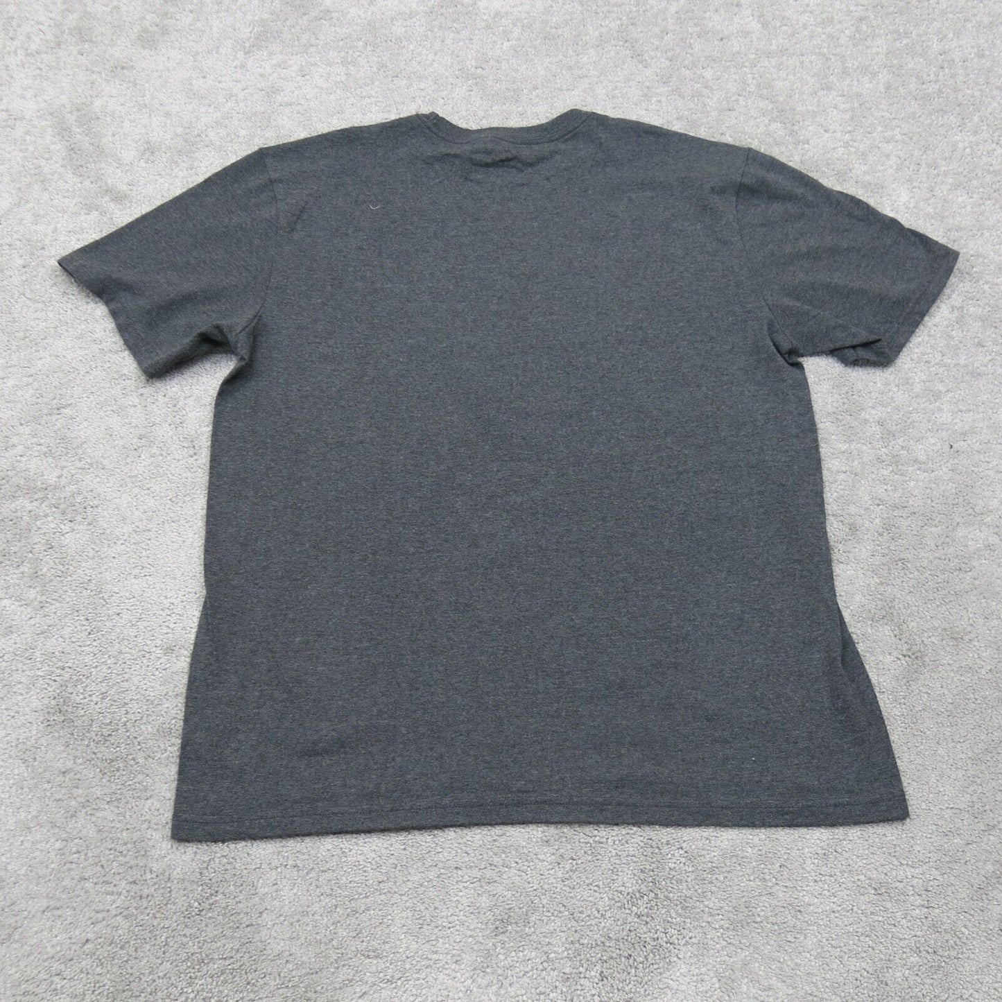 Long Horn Mens Crew Neck T Shirt Short Sleeves Graphic Print Black Size Medium