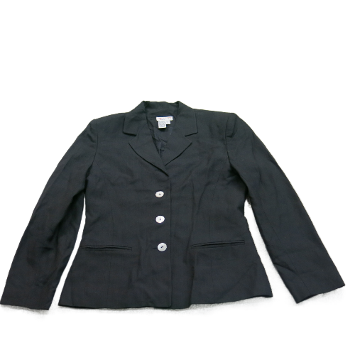 Talbots Womens Blazer Coat Sigle Breasted Long Sleeves Pockets Solid Black SZ 6