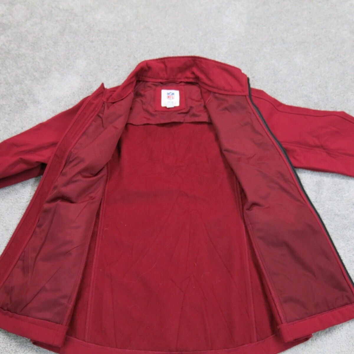 NFL Team Apparel Womens Jacket Full Zip Up Long Sleeve Mock Neck Red Size Medium