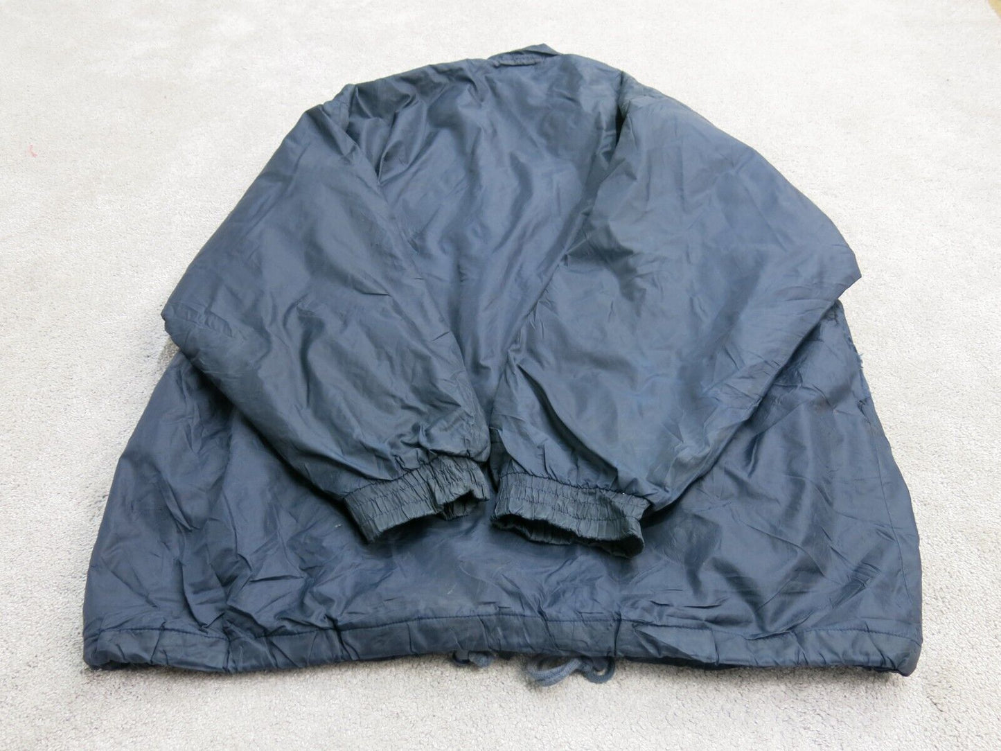 Nike Mens Full Zip Up Windbreaker Jacket Mock Neck Long Sleeve Logo Blue Size XL