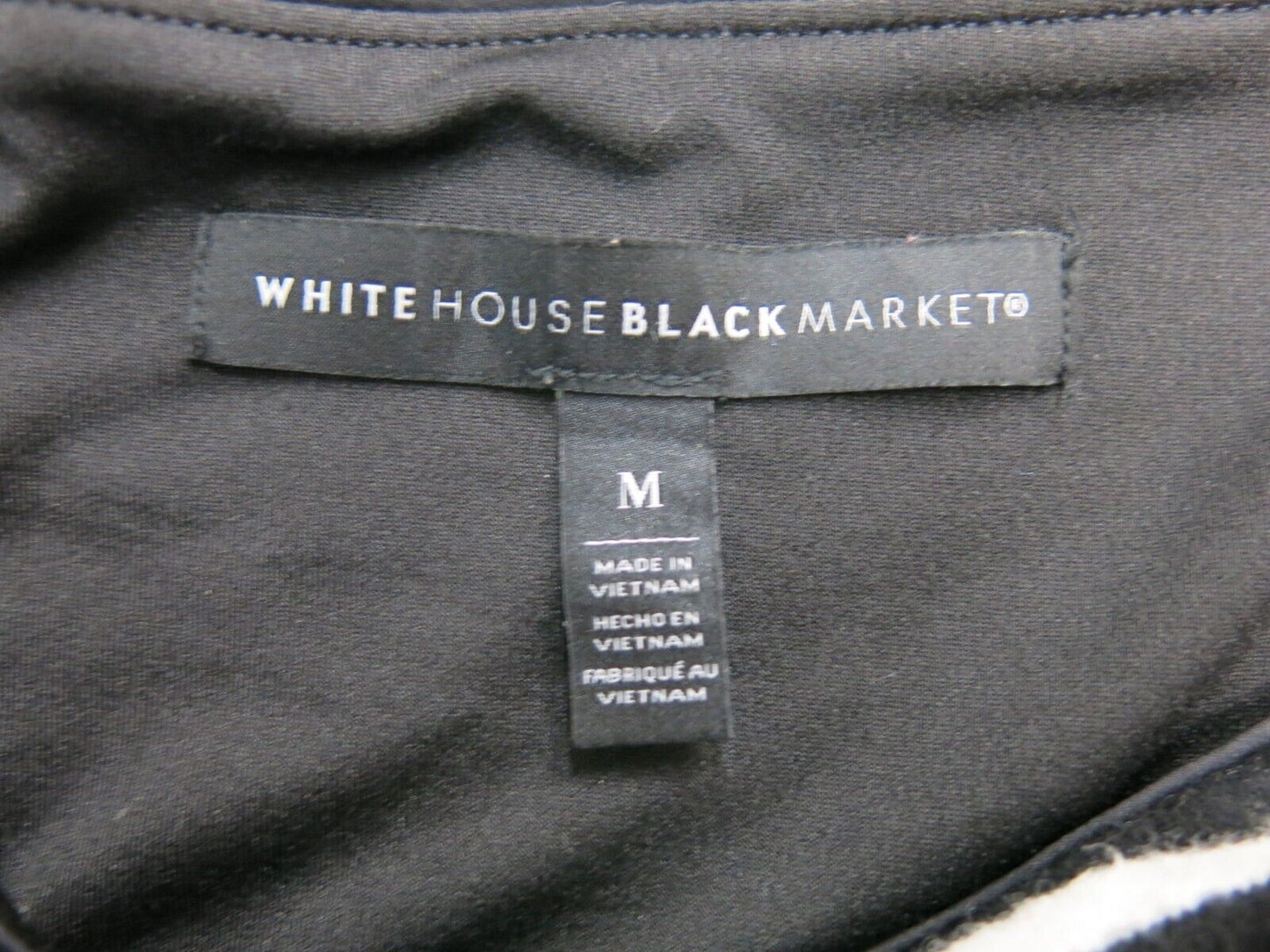 White House Black Market Women Sweater Dress Boat Neck Striped Black White SZ M