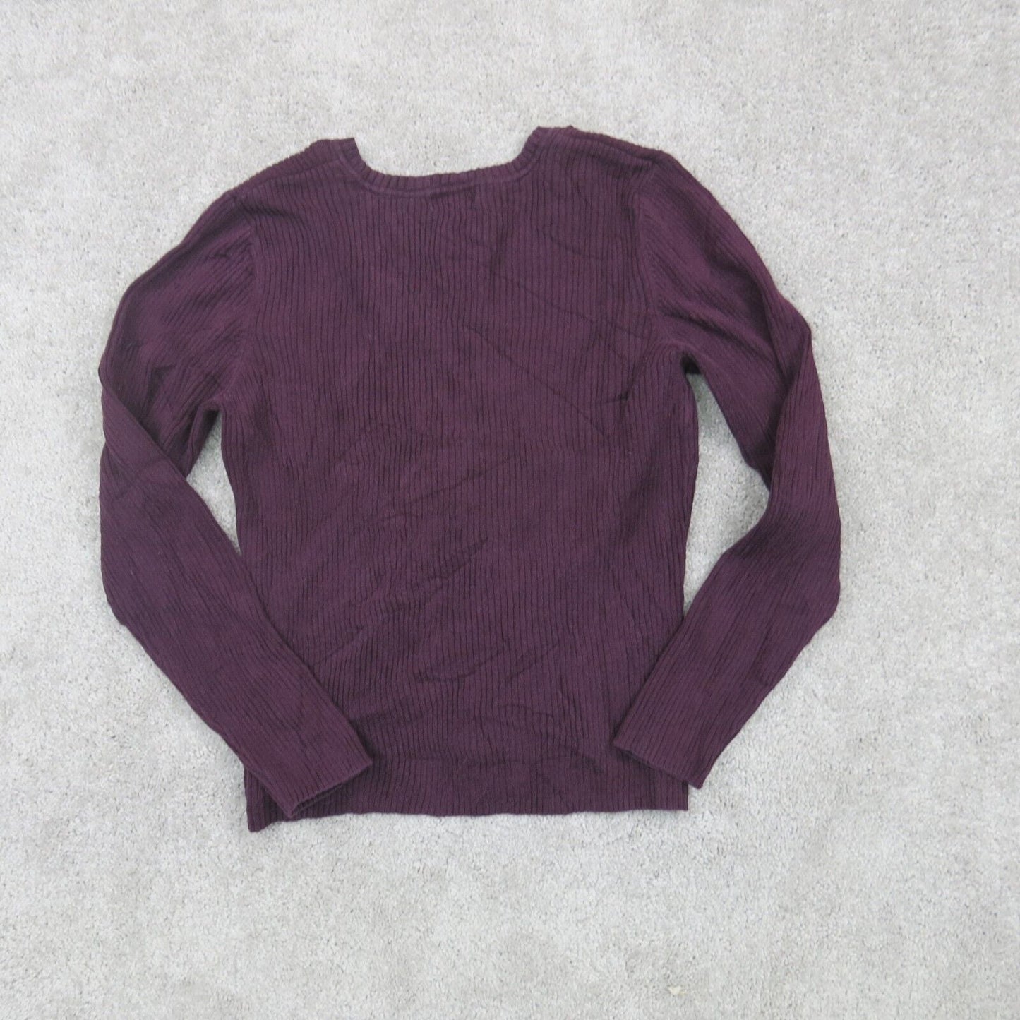 ST Johns Bay Womens Pullover Sweater V Neck Long Sleeves Maroon Size Large
