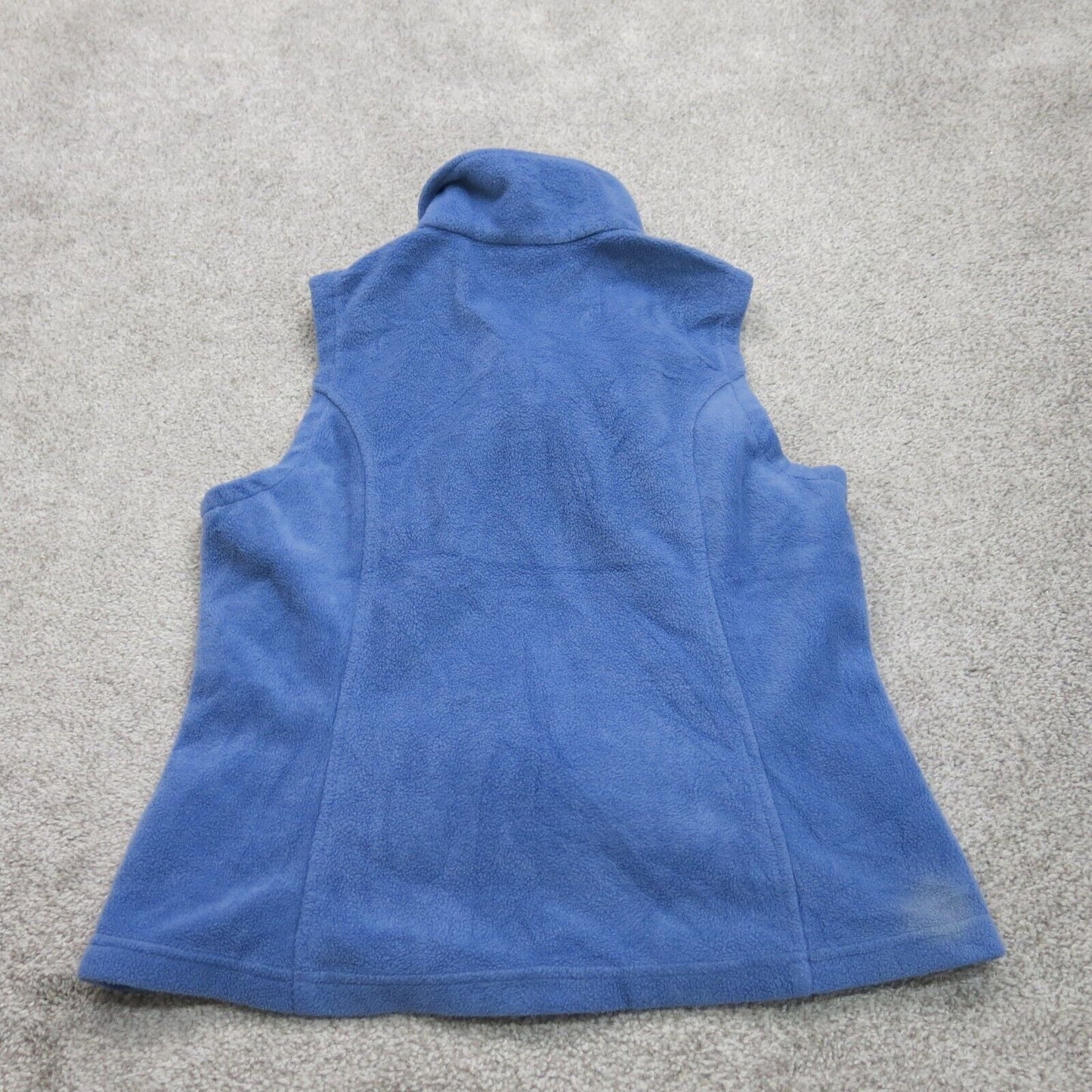 Columbia Women Fleece Vest Jacket Full Zip Up Sleeveless Mock Neck Blue Size M/P