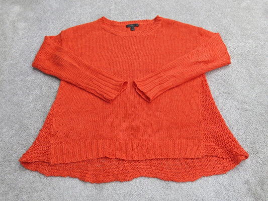 J.Crew Womens Pullover Knitted Sweater Round Neck Long Sleeve Orange Size XS