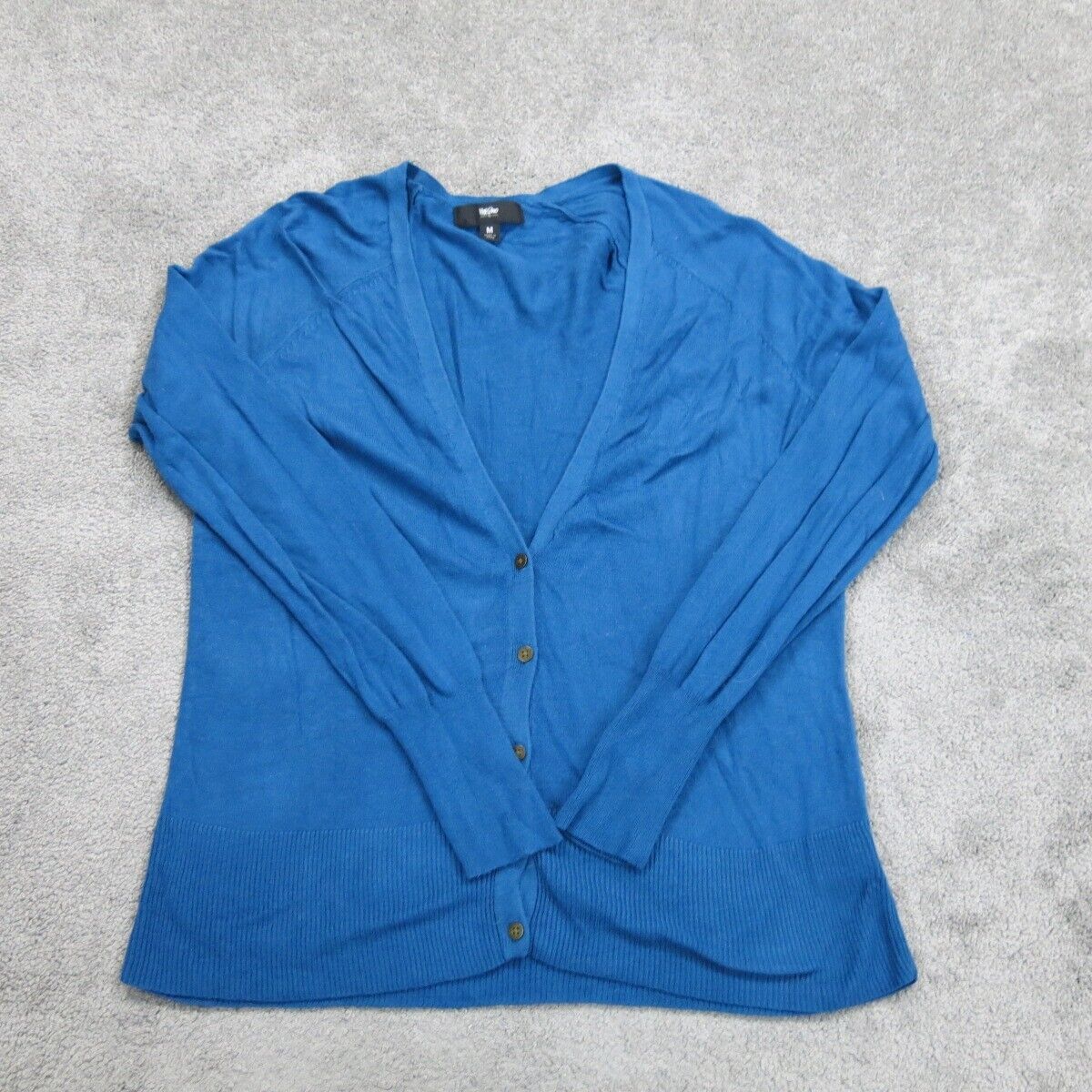 Mossimo Womens Knitted Cardigan Sweater Long Sleeves Blue Size Medium