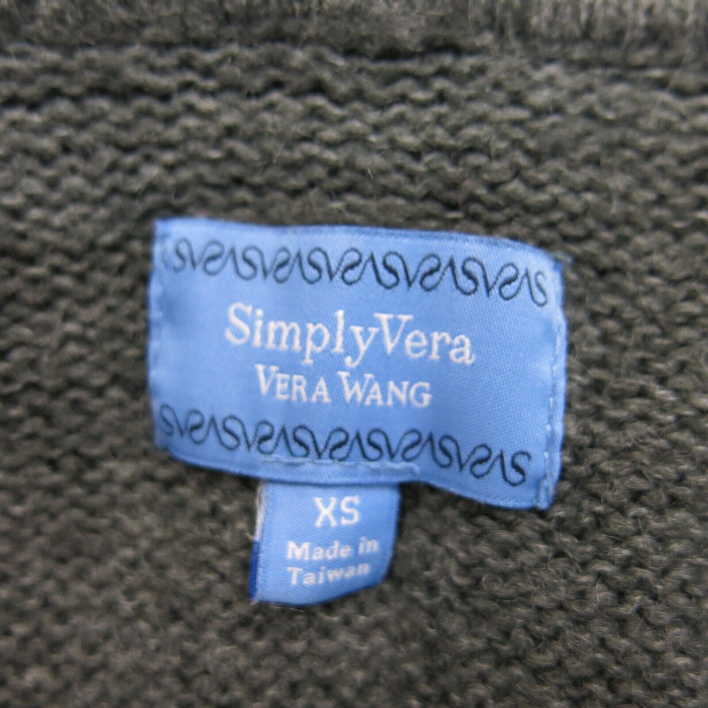 Simply Vera Vera Wang Womens Cardigan Sweater Open Front Charcoal Black Size XS