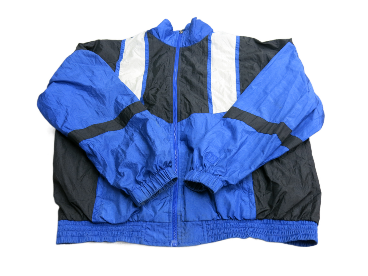 Wilson Mens Bomber Jacket Full Zip Up Long Sleeves Mock Neck Blue Black Size XL