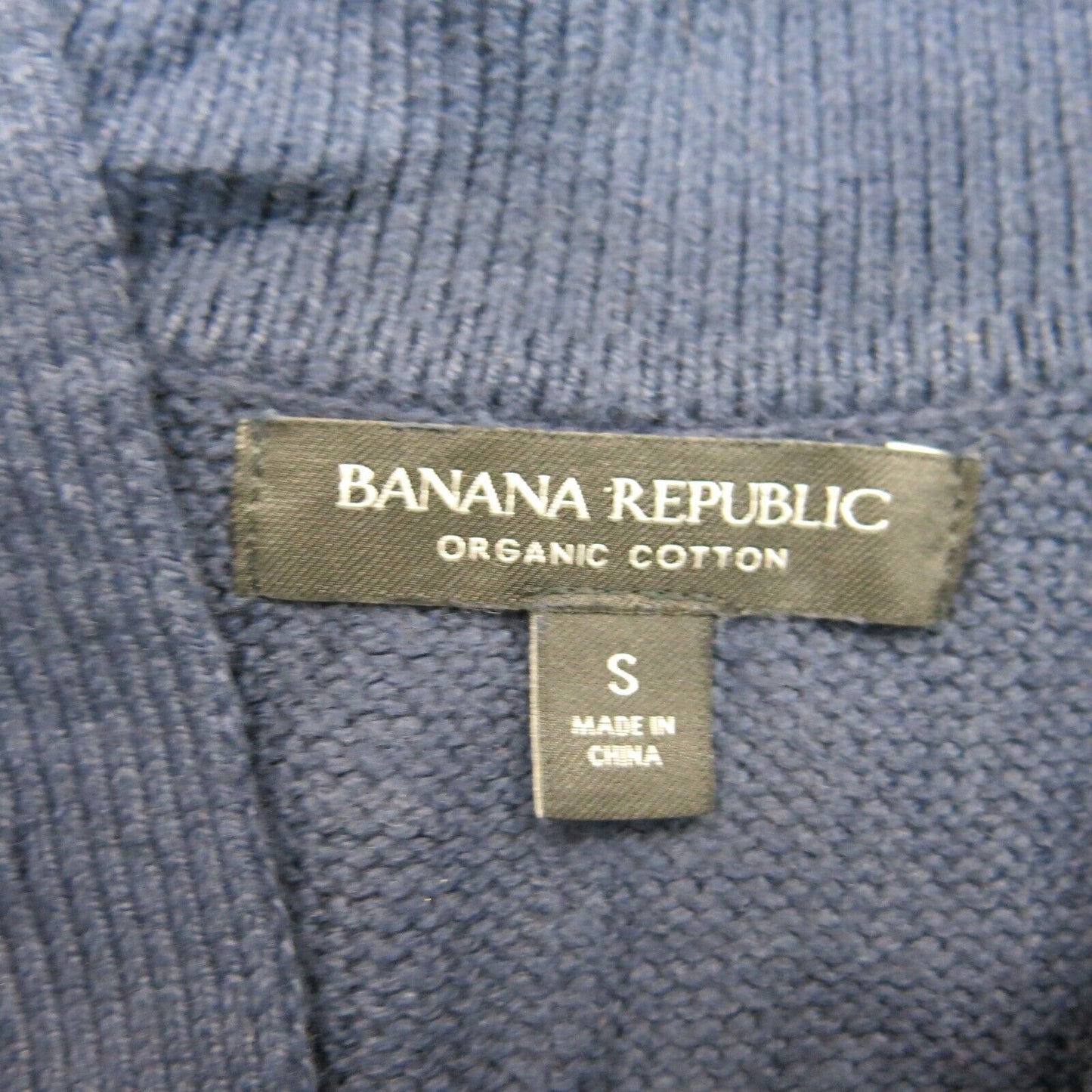 Banana Republic Womens Sweater Knitted Long Sleeve High V Neck Cotton Blue SZ S