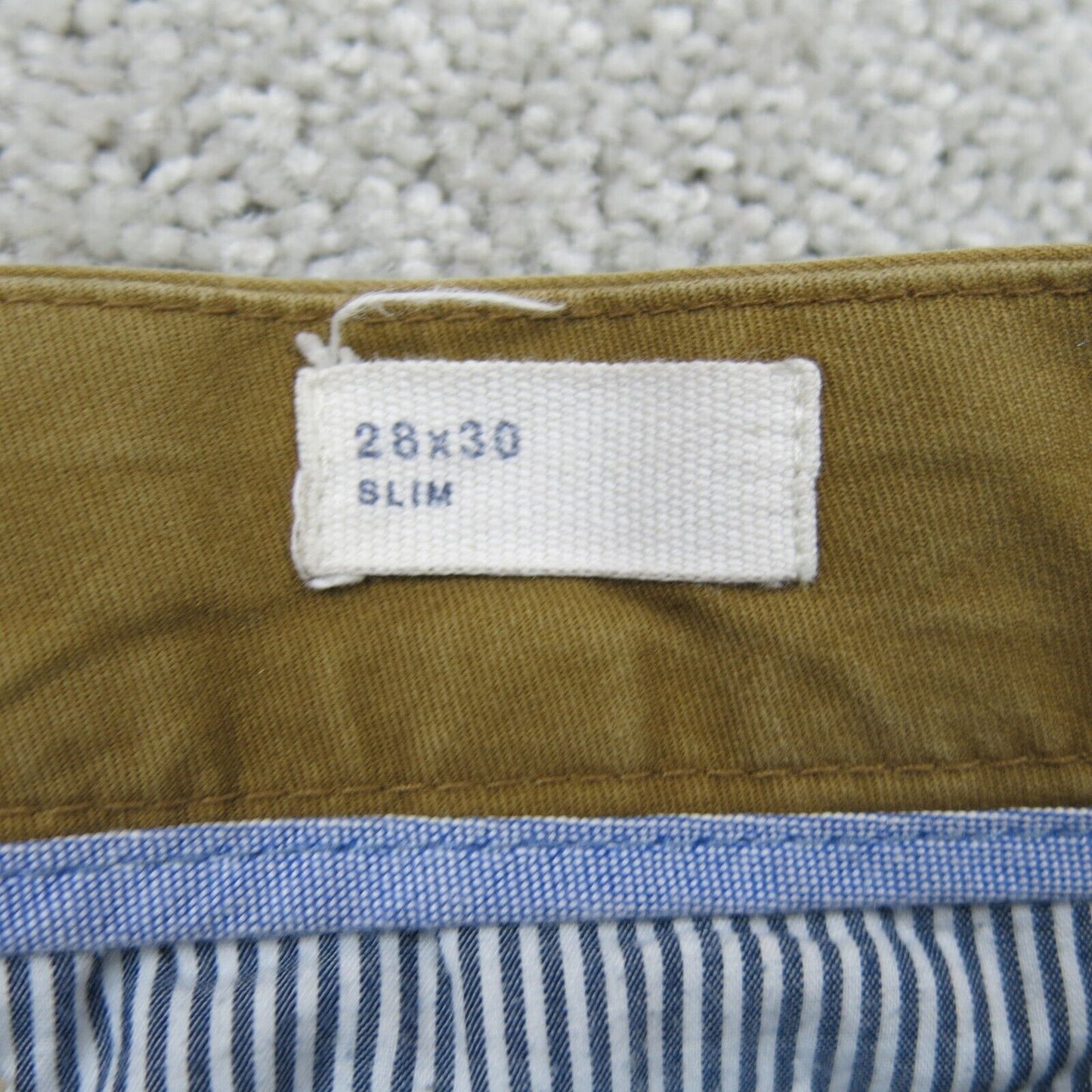 GAP Mens Pant Slim Straight Leg Chino Low Rise Pockets Gold Blown Size W28XL30