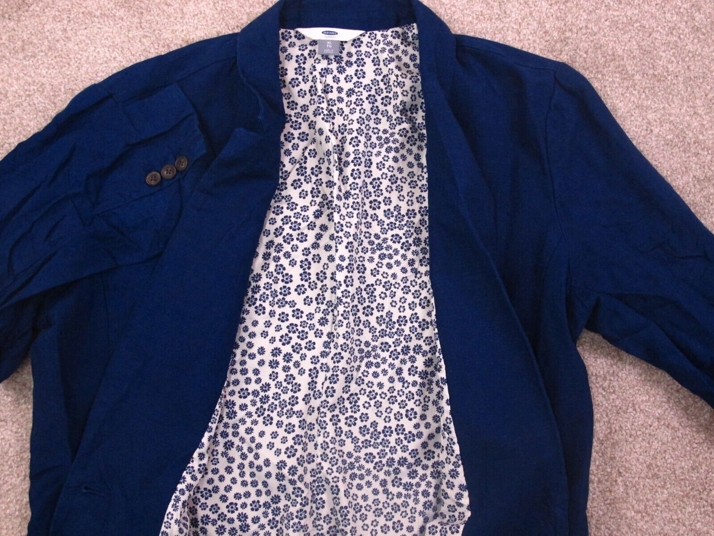 Old Navy Womens Shirt Jacket Front Button Long Sleeves Pockets Blue Size X Large