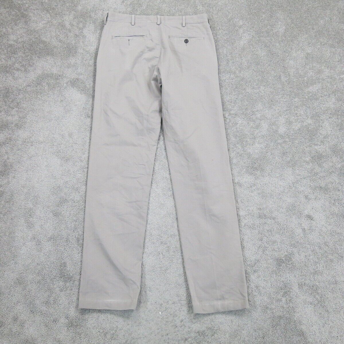 Lands End Mens Pant Tailored Fit Chino Pant Mid Rise Gray Size 32