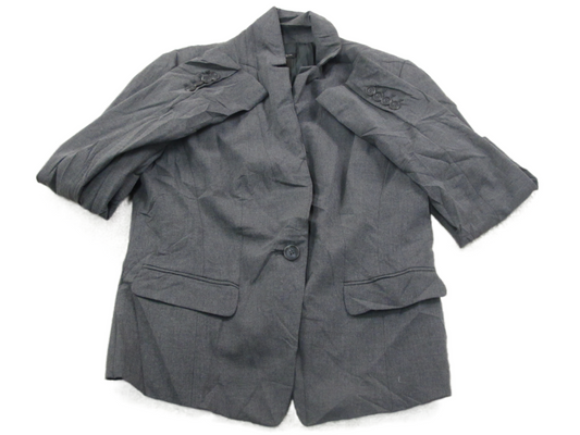 Ann Taylor Factory Women Blazer Coat Long Sleeves Front Button Pocket Black SZ 4