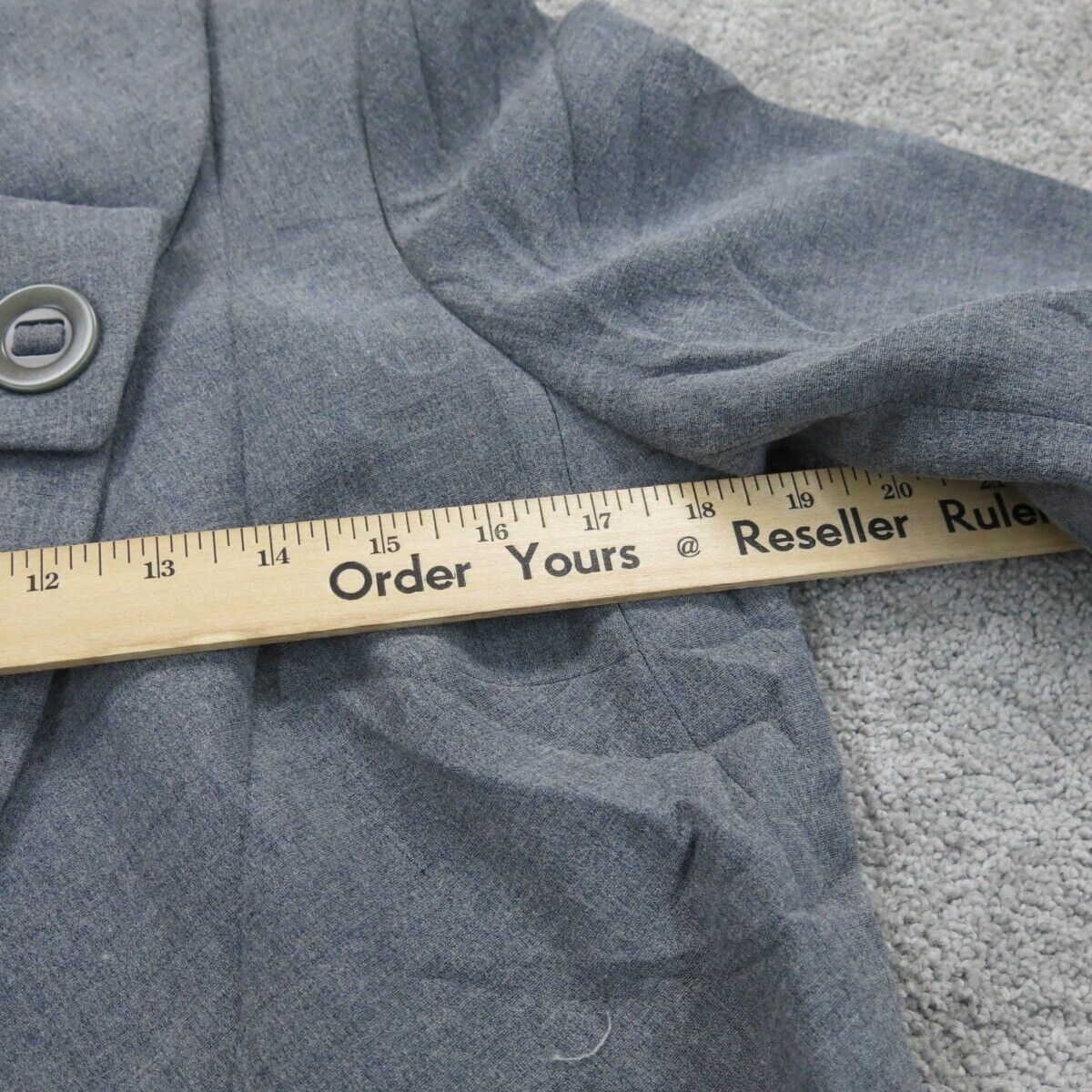 Tahari Womens Cropped Blazer Coat Single Breasted 3/4 Sleeve Gray Size 4