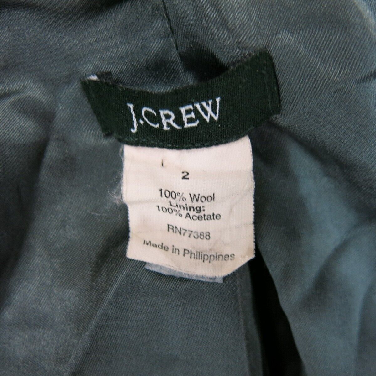 J .Crew Womens Shirt Jacket Single Breasted 100% Wool Long Sleeves Black Size 2