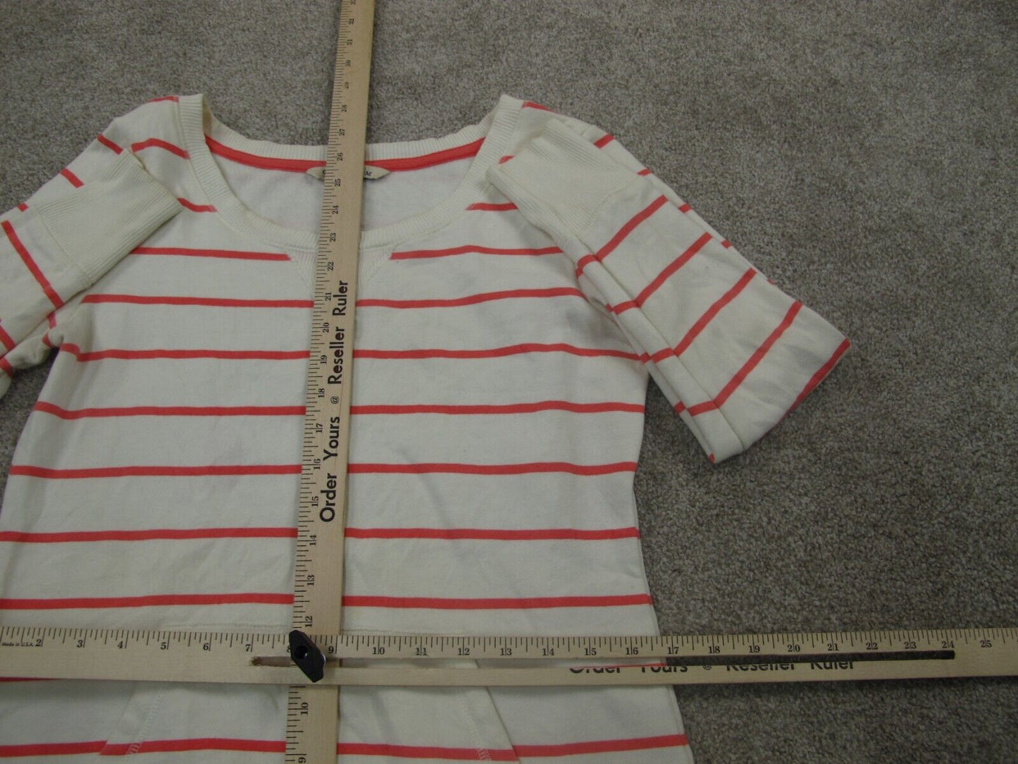 Old Navy Womens Striped Sweater Long Sleeves Kangaroo Pockets White Red Size M