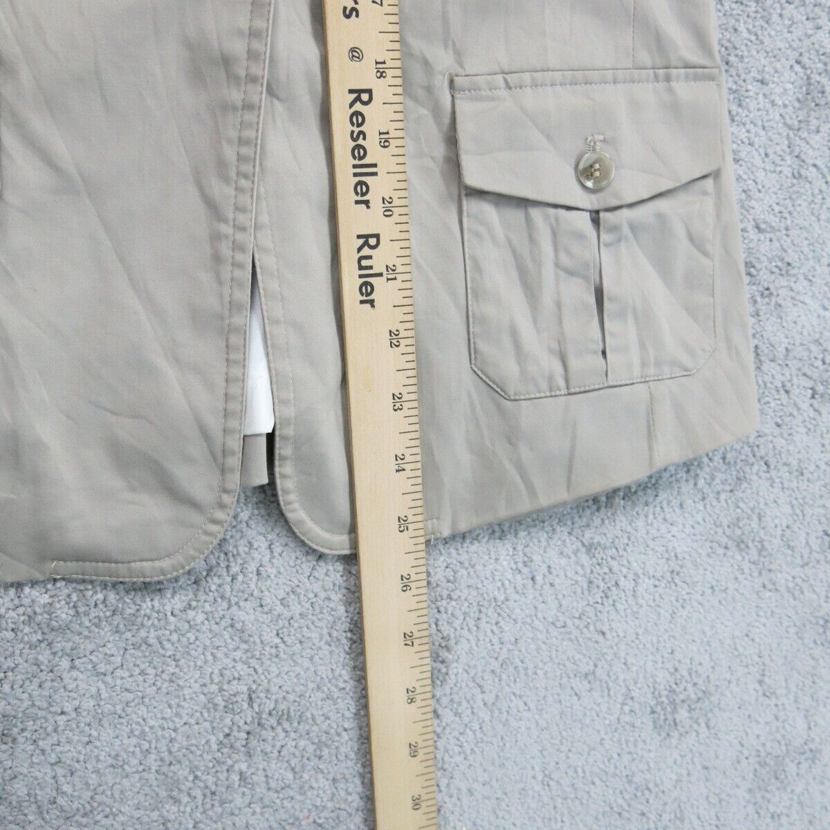 H&M Womens Blazer Coat Single Breasted Long Sleeves Pockets Light Beige Size 8