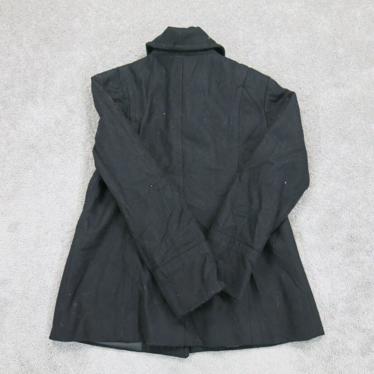 LONDON FOG Womens Pea Coat Jacket Long Sleeves Pockets Black Size PS