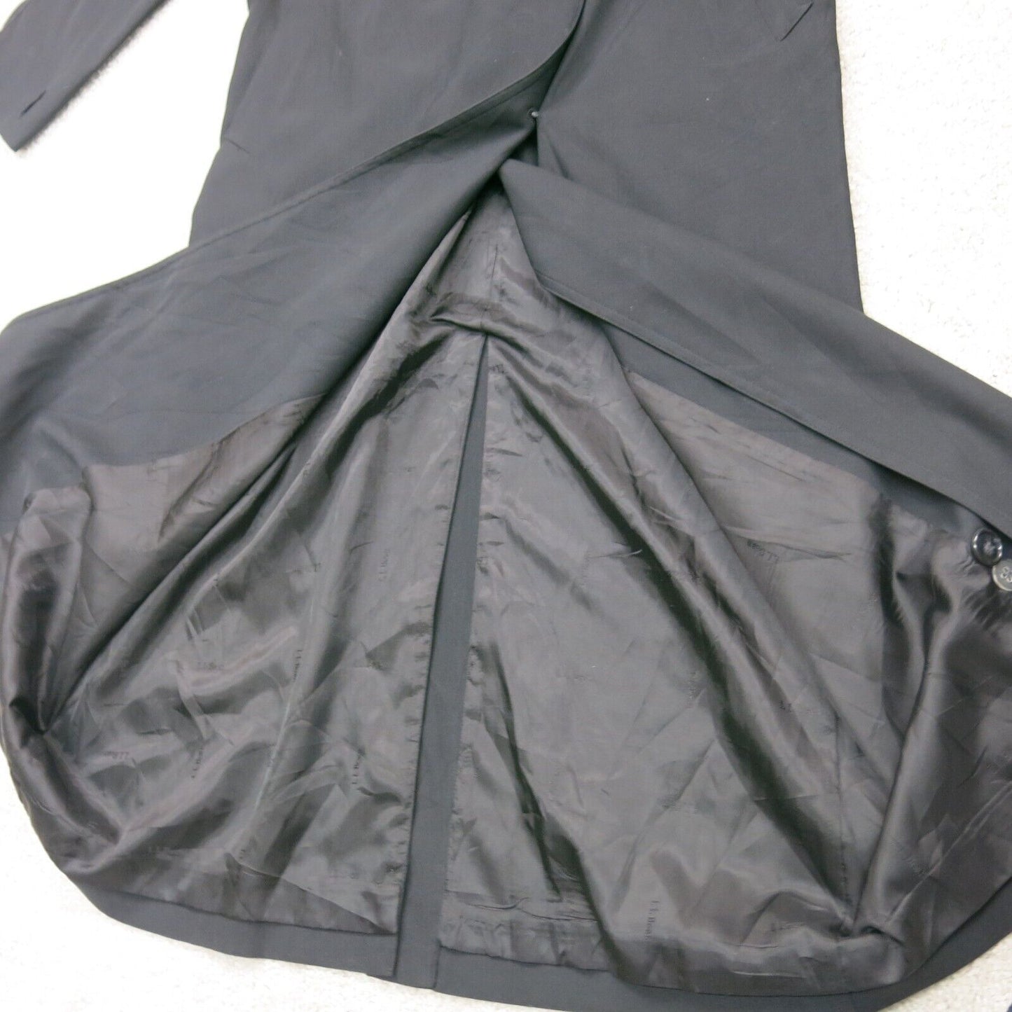 L.L Bean Womens Long Pea Coat Double Breasted Long Sleeve Black Size Small