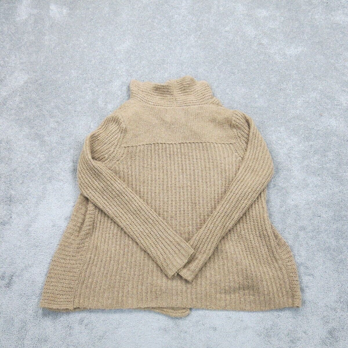 Abercrombie & Fitch Women Cardigan Sweater Knitted Long Sleeves Light Brown SZ L