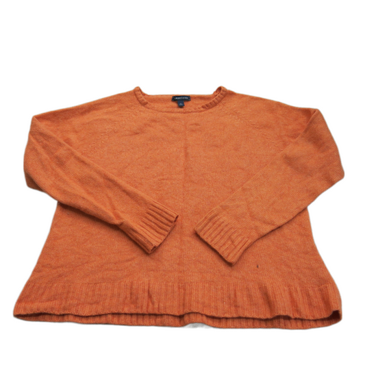 Lands End Womens Pullover Sweater Crew Neck Long Sleeves Orange Size X Large